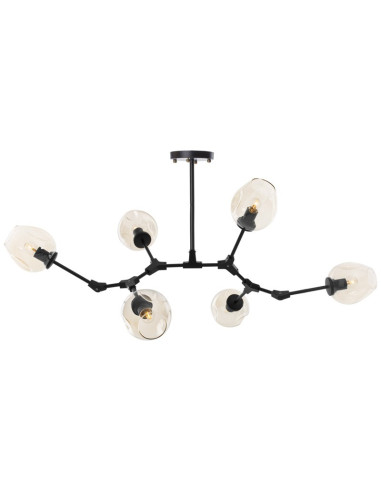 INSP. Lampa wisząca MODERN ORCHID 6 , bursztynowo czarna 130 cm