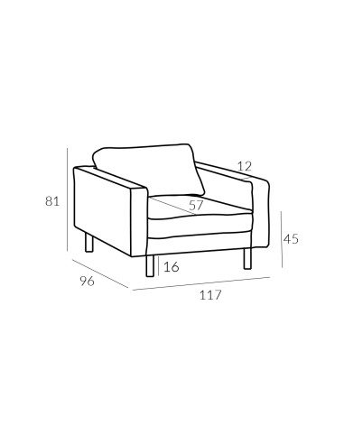 Sofa 1,5 Mellow 4 GR Tkanin