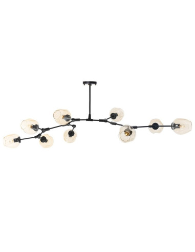 INSP. Lampa wisząca MODERN ORCHID 9 , bursztynowo czarna 150 cm