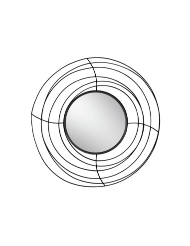 INSP. Eurohome Okrągłe lustro czarna metalowa rama z drucików ? 105 cm TOYJ19-377