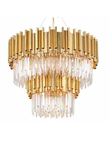 INSP. Lampa wisząca Pipe Organ Crystal Chandelier Brass 80 cm