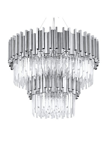 INSP. Lampa wisząca Pipe Organ Crystal Chandelier Brass , chrom 80 cm