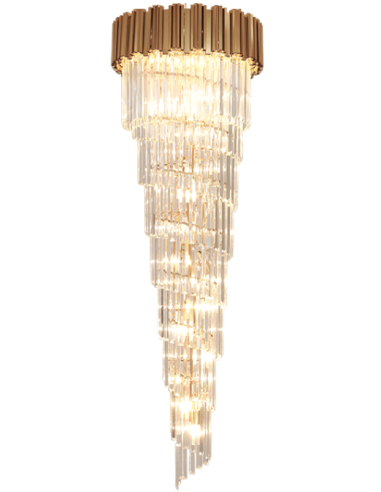 INSP. Lampa wisząca Pipe Organ Crystal 60 Spiral Brass 2 m