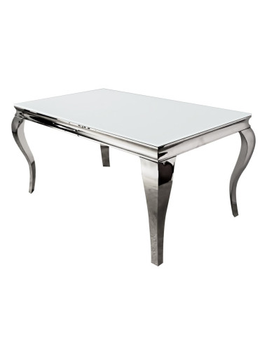 INSP. Euro home Szklany stół glamour biały , czarny 200 x 100 x 75 cm TH780-1/SJ802