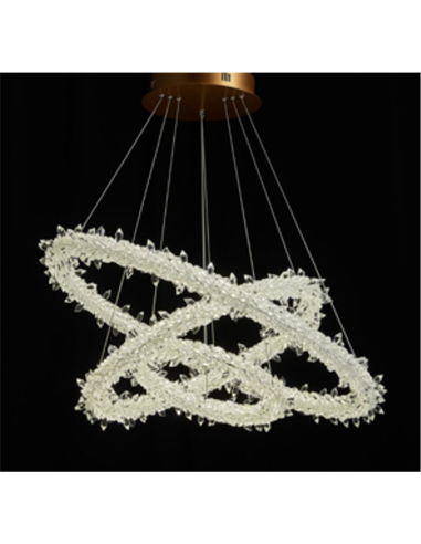 INSP. Lampa wisząca kryształowa Icicles 80 cm Led potrójny ring