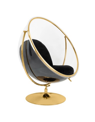 Fotel BUBBLE STAND 2 GOLD VELVET poduszka czarna