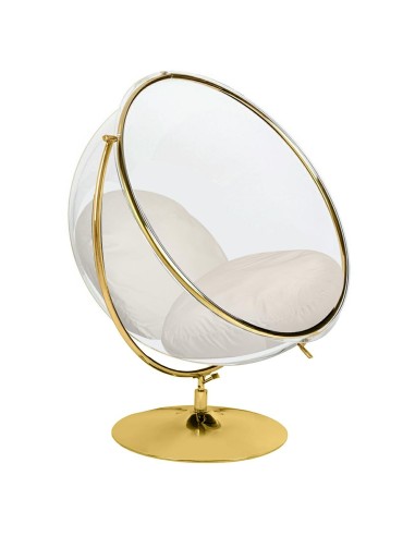 Fotel BUBBLE STAND 2 GOLD VELVET poduszka beżowa