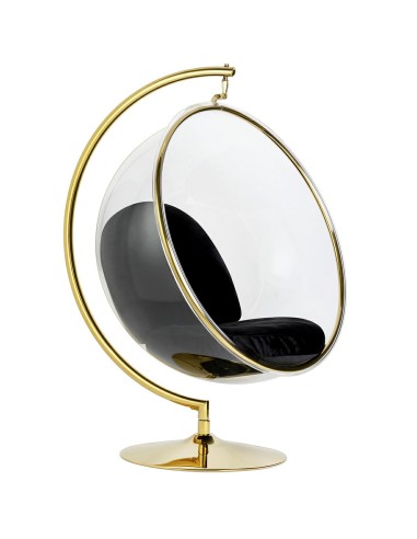 Fotel BUBBLE STAND GOLD VELVET poduszka czarna