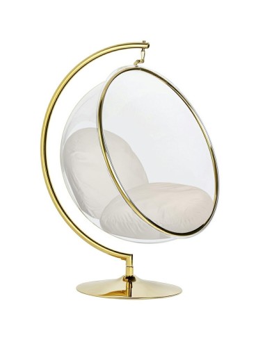 Fotel BUBBLE STAND GOLD VELVET poduszka beżowa