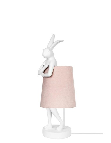 KARE lampa stołowa RABBIT 50 cm  biała / różowa