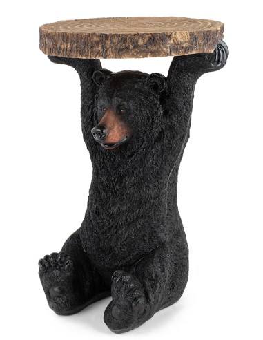 KARE stolik BEAR 53x33 cm drewniany / czarny