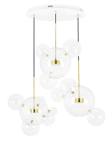 Lampa wisząca CAPRI DISC 3 złota - 180 LED, aluminium, szkło