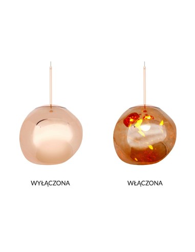 Lampa wisząca FUSION 30 miedziana - akryl