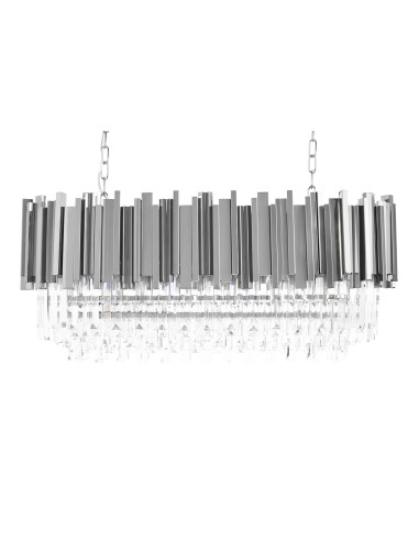 Lampa wisząca IMPERIAL LONG SILVER 90 - stal, kryształ