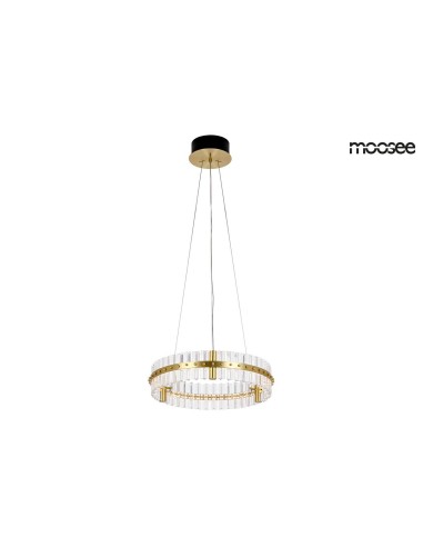 MOOSEE lampa wisząca SATURNUS 47 złota - LED, kryształ, stal szczotkowana