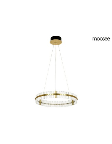 MOOSEE lampa wisząca SATURNUS 70 złota - LED, kryształ, stal szczotkowana