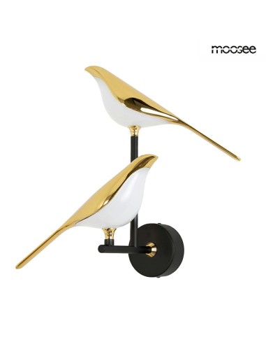 MOOSEE lampa ścienna BIRD TWIN złota