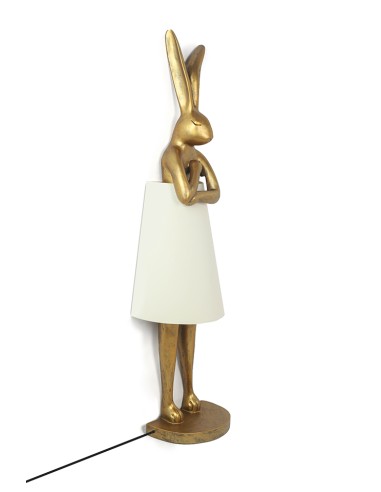 KARE lampa podłogowa RABBIT 150 cm biała  / złota